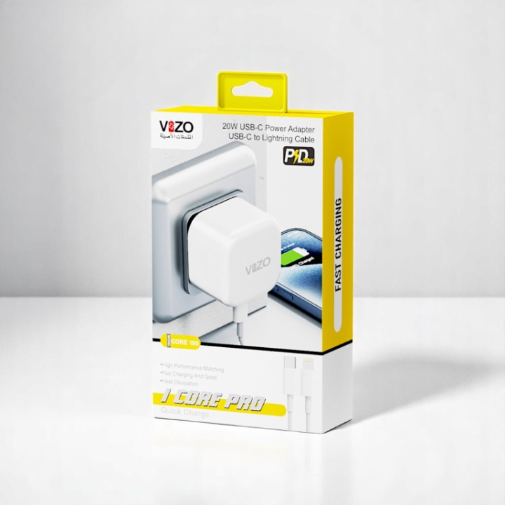 iCore Pro β Premium 3-Pin iPhone Charger with Original Lightning Cable | Best Quality iphone Charger | Vizo iCore Pro - IOS Charger