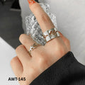 AWT-145 Star Couple Rings Adjustable Matching Rings With Elegant Star Design For Couples (golden)