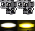 Motorcycle Robot Dual Colour LED Work &amp; Driving Lights – 5000K–6500K Two-Color External Headlights / Fog Lamp - Pack Of 01