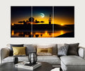 Set of 3 Mosque Silhouette Wall Art Frames – 8x11" MDF Wood with Adhesive Backing
