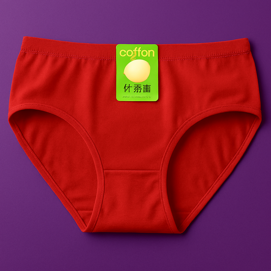 Jersey Plain Panty for Women – Soft &amp; Comfortable Everyday Underwear, Lightweight and Breathable Lingerie in Red (1 Piece) - Small