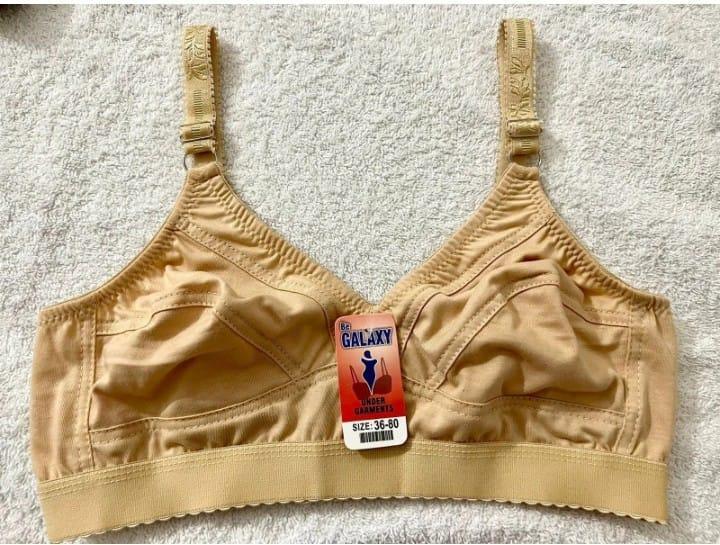 Plain Non-Padded Cotton Bra – Lightweight &amp; Comfortable Everyday Wear | Beige, Sizes 32–42 - 32