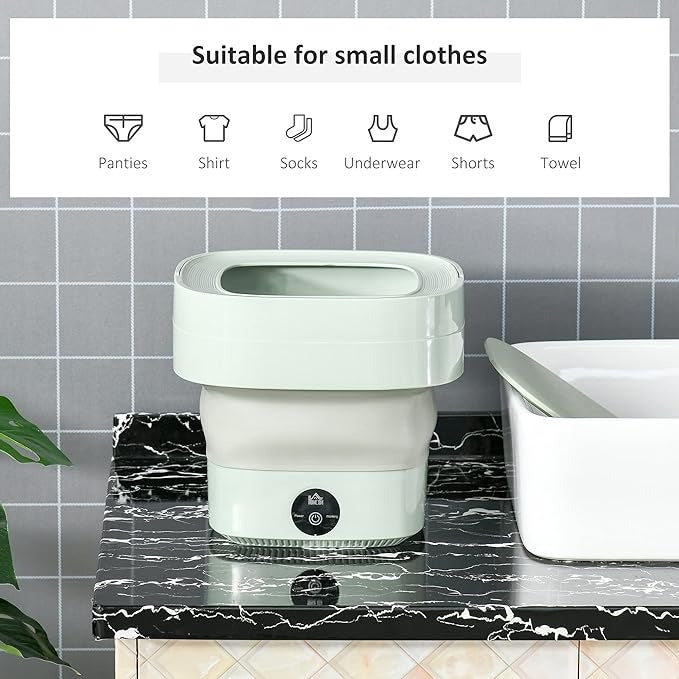 Foldable Mini Washing Machine – Portable Collapsible Washer for Travel, Dorm, Baby Clothes | Random Color |
