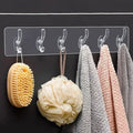 Seamless Heavy Duty Transparent Sticky Hooks Strip | Strong Double-Sided Self Adhesive Wall Hanger | Waterproof Multipurpose Hook for Bathroom & Kitchen (Pack Of 2)