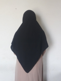 Plain Square Hijab Korean Chiffon Soft Comfortable 55 X 55 Inch For Students And Working Women - Black