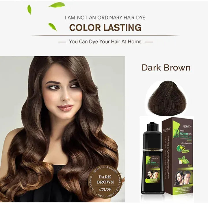 Light Brown Hair Color Shampoo – Quick &amp; Easy Gray Coverage, 200ml Natural-Looking Dye - Light brown