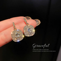 PJT-990 beautifull Sparkling Korean Zircon Earrings – Chic &amp; Timeless Design Available In Golden And Silver Color - Golden
