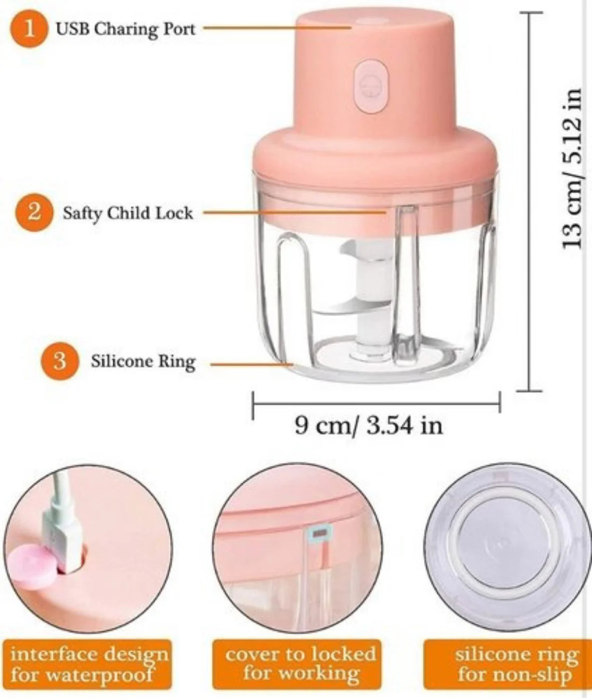 Mini USB Food Chopper – Electric Onion, Garlic & Vegetable Chopper